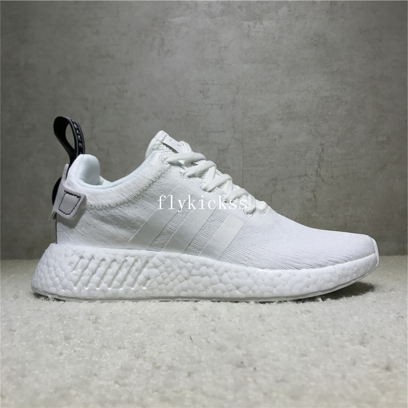 Real Boost Adidas NMD R2 White Black